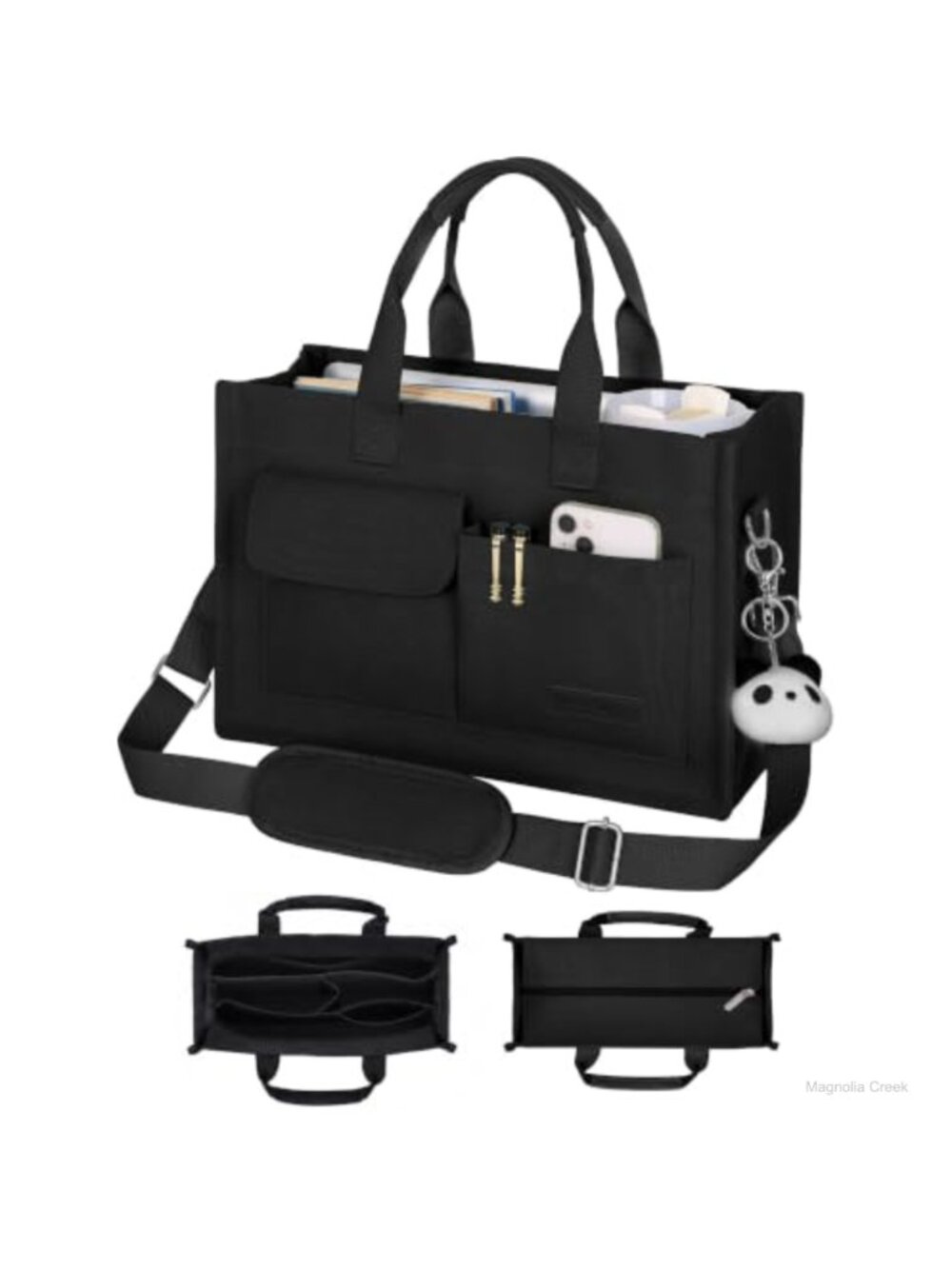 Canvas Travel Tote Bag Zip Crossbody Laptop Teacher Work